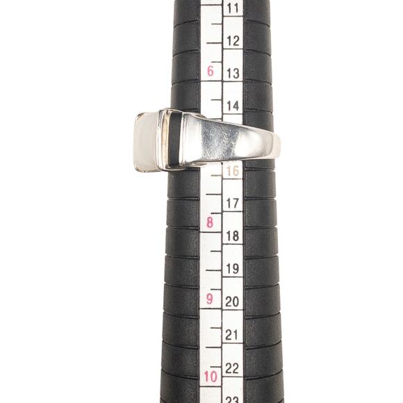 925 Sterling Silver Mother of Pearl & Onyx Inlay Ring Size 7 - Picture 9 of 10